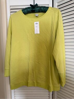Chico's Bright Lime Green Pullover Sweater